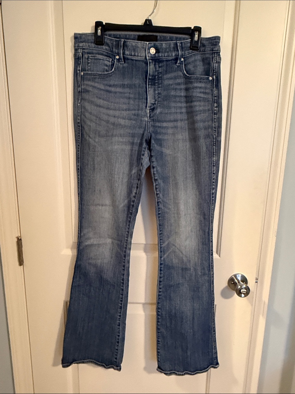 White House Black Market Light Blue Flared Jeans